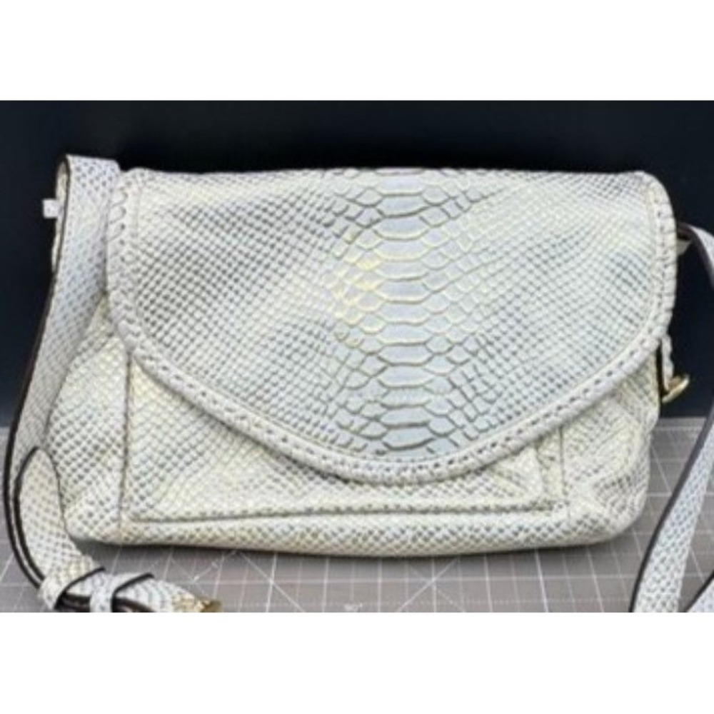 Aimee Kestenberg All For Love Leather Cream & Gold Python Crossbody READ